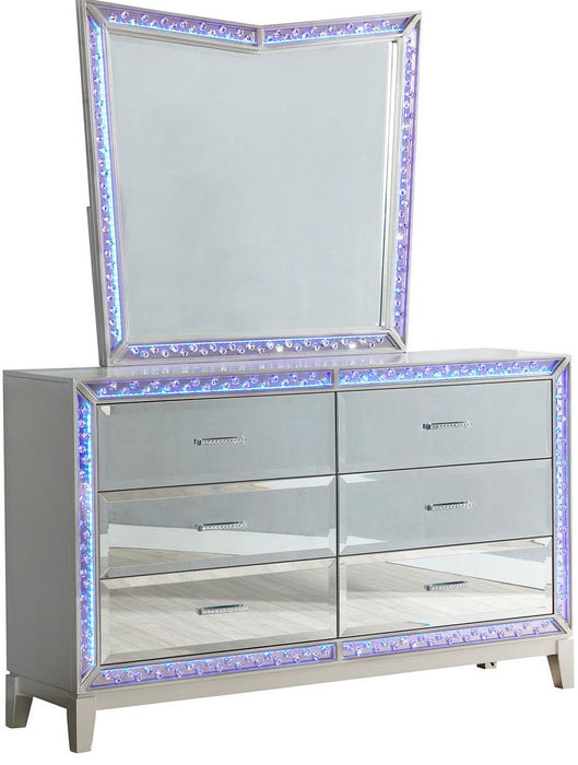 Galaxy Home Luxury 6 Drawer Dresser in Silver GHF-808857996602 - Vida Furniture (Laredo,TX)