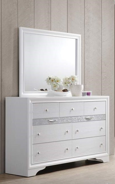 Galaxy Home Matrix 7 Drawer Dresser in White - Vida Furniture (Laredo,TX)
