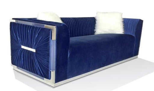Galaxy Home Contempo Loveseat in Blue GHF-808857541338 - Vida Furniture (Laredo,TX)
