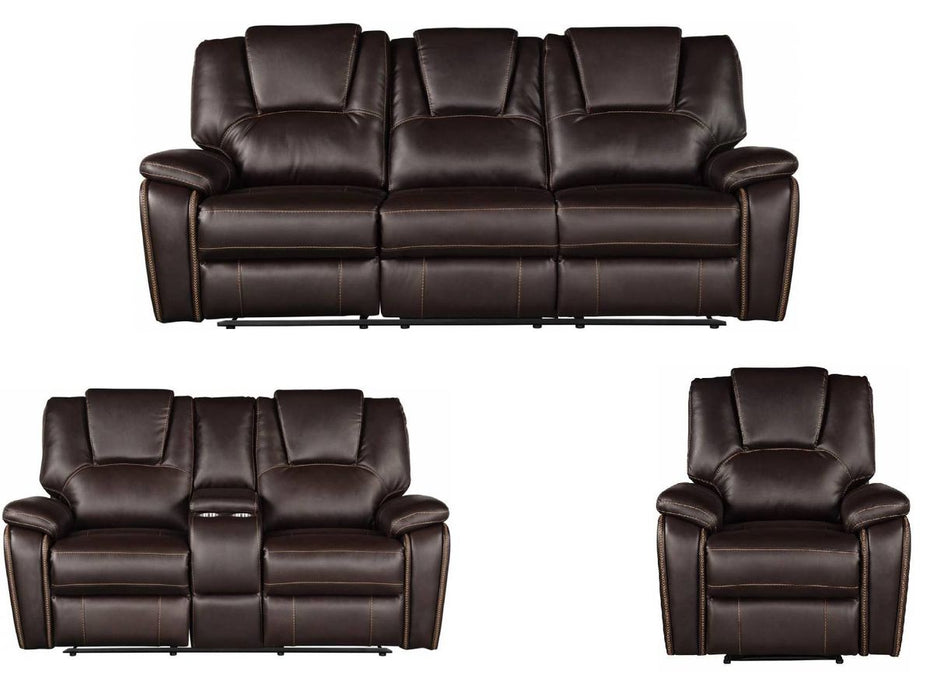 Galaxy Home Hong Kong Power Reclining Loveseat in Brown - Vida Furniture (Laredo,TX)