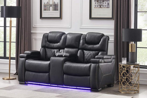 Galaxy Home Lexus Power Reclining Loveseat in Black GHF-808857839275 - Vida Furniture (Laredo,TX)