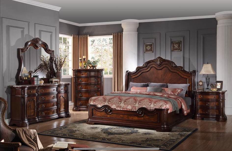 Galaxy Home Bombay 3 Drawer Nightstand in Warm Cherry GHF-808857693259 - Vida Furniture (Laredo,TX)