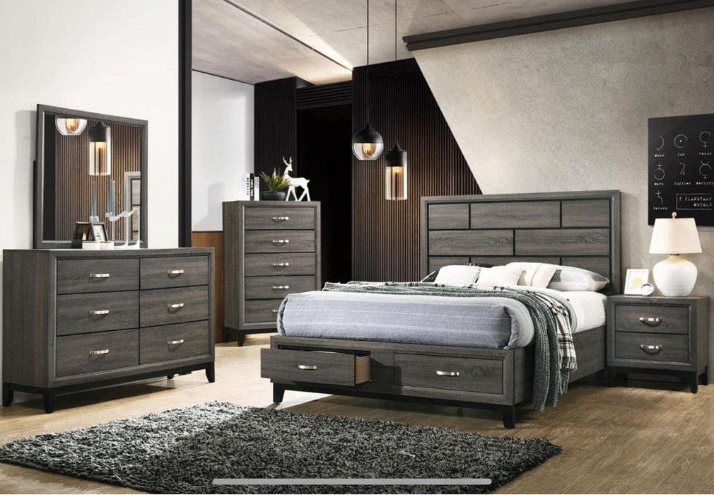 Galaxy Home Hudson 2 Drawer Nightstand in Foil Grey GHF-808857696809 - Vida Furniture (Laredo,TX)