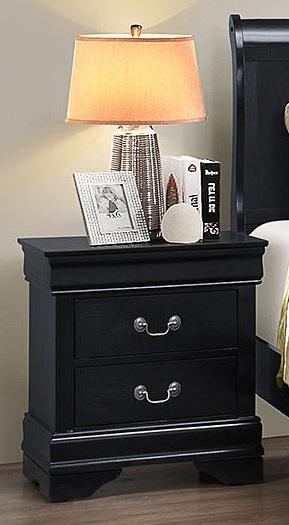Galaxy Home Louis Phillipe 2 Drawer Nightstand in Black GHF-808857540270 - Vida Furniture (Laredo,TX)