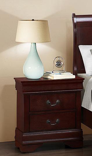 Galaxy Home Louis Phillipe 2 Drawer Nightstand in Cherry GHF-808857644695 - Vida Furniture (Laredo,TX)