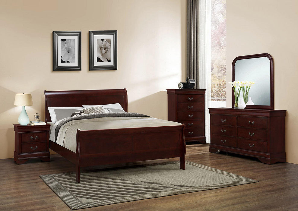 Galaxy Home Louis Phillipe 2 Drawer Nightstand in Cherry GHF-808857644695 - Vida Furniture (Laredo,TX)