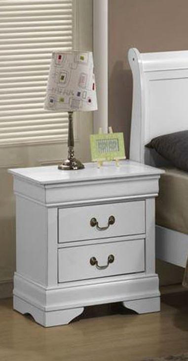 Galaxy Home Louis Phillipe 2 Drawer Nightstand in White GHF-808857603500 - Vida Furniture (Laredo,TX)