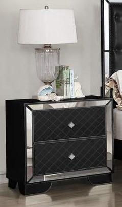 Galaxy Home Madison 2 Drawer Nightstand in Black GHF-808857503305 - Vida Furniture (Laredo,TX)