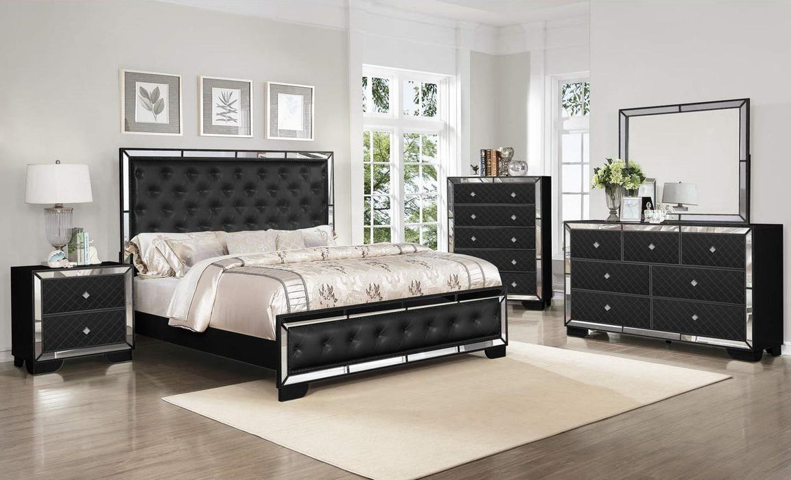 Galaxy Home Madison 2 Drawer Nightstand in Black GHF-808857503305 - Vida Furniture (Laredo,TX)