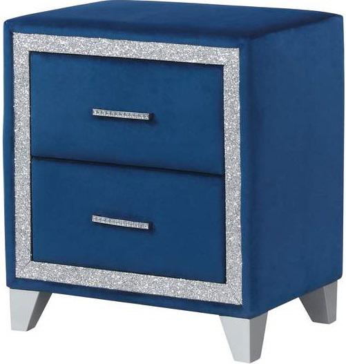 Galaxy Home Sapphire 2 Drawer Nightstand in Navy GHF-808857953377 - Vida Furniture (Laredo,TX)