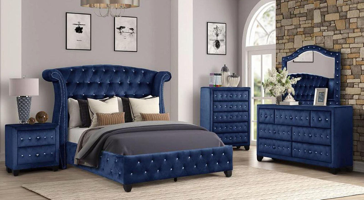 Galaxy Home Sophia 2 Drawer Nightstand in Blue GHF-733569393435 - Vida Furniture (Laredo,TX)