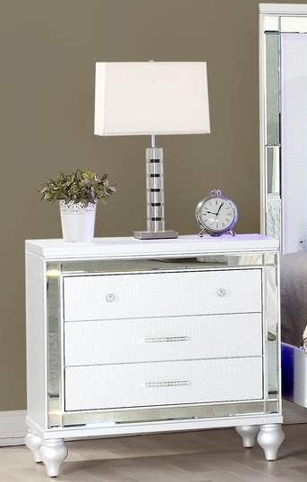 Galaxy Home Sterling 3 Drawer Nightstand in White GHF-808857739766 - Vida Furniture (Laredo,TX)