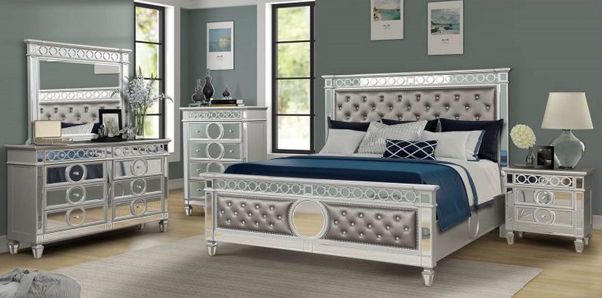 Galaxy Home Symphony 3 Drawer Nightstand in Silver GHF-808857505200 - Vida Furniture (Laredo,TX)