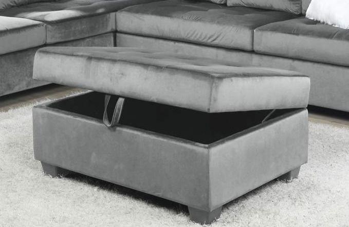 Galaxy Home Omega Storage Ottoman in Gray GHF-808857603593 - Vida Furniture (Laredo,TX)