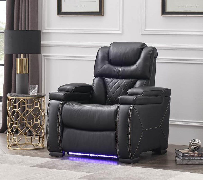 Galaxy Home Lexus Power Recliner in Black GHF-808857754349 - Vida Furniture (Laredo,TX)
