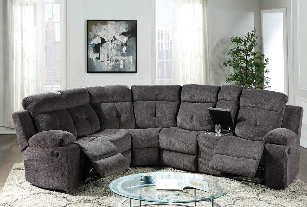 Galaxy Home Arizona Reclining Sectional in Gray GHF-808857682642 - Vida Furniture (Laredo,TX)
