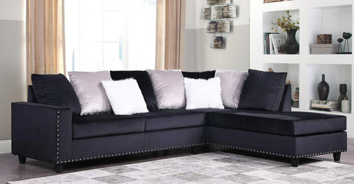Galaxy Home Martha Reversible Sectional Sofa in Black GHF-808857834874 - Vida Furniture (Laredo,TX)
