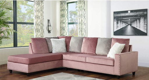 Galaxy Home Martha Reversible Sectional Sofa in Pink GHF-808857602206 - Vida Furniture (Laredo,TX)
