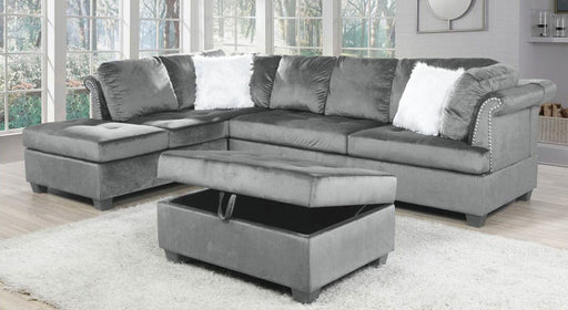 Galaxy Home Omega Sectional Sofa in Gray GHF-808857940490 - Vida Furniture (Laredo,TX)