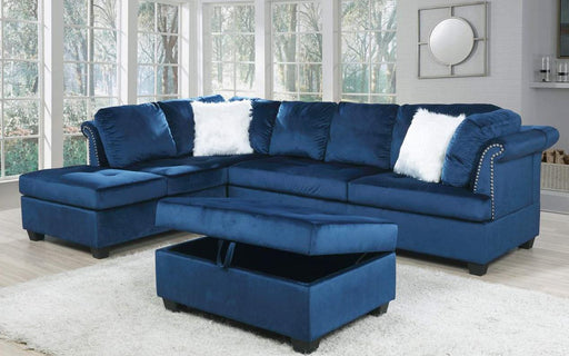 Galaxy Home Omega Sectional Sofa in Navy GHF-808857980977 - Vida Furniture (Laredo,TX)