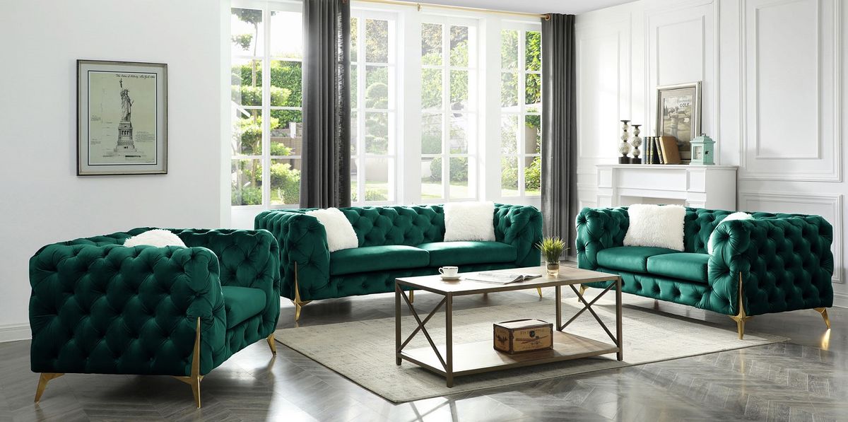 Galaxy Home Moderno Sofa in Green - Vida Furniture (Laredo,TX)