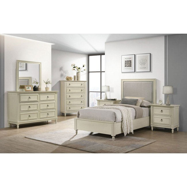 Elements International Gianna Youth Open Nightstand in White - Vida Furniture (Laredo,TX)