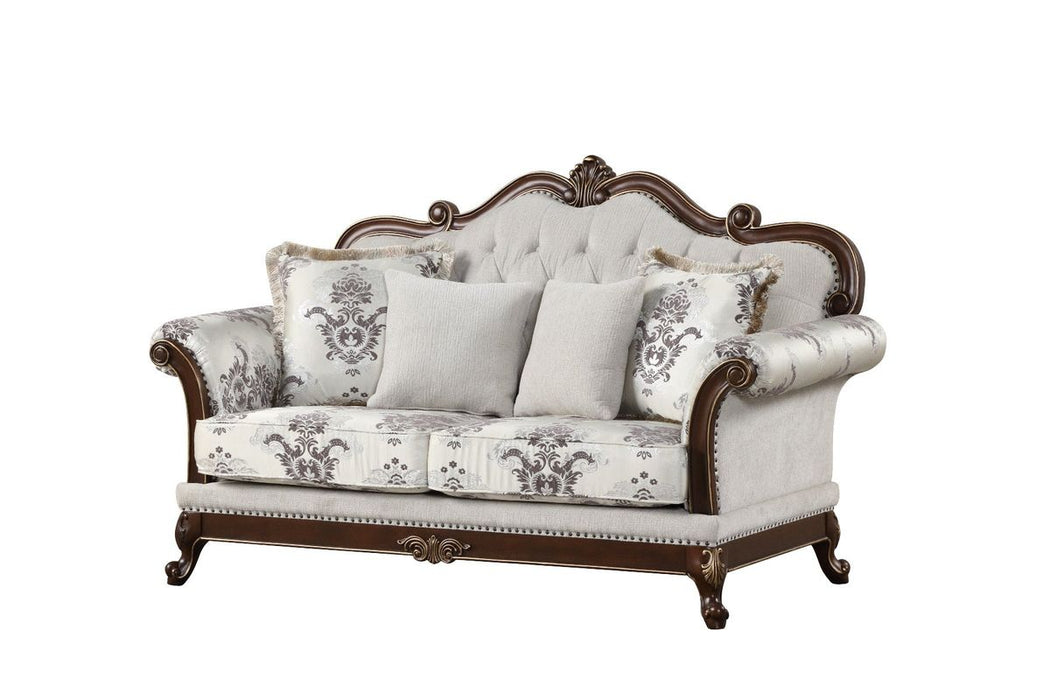 Galaxy Home Gloria Loveseat in White - Vida Furniture (Laredo,TX)