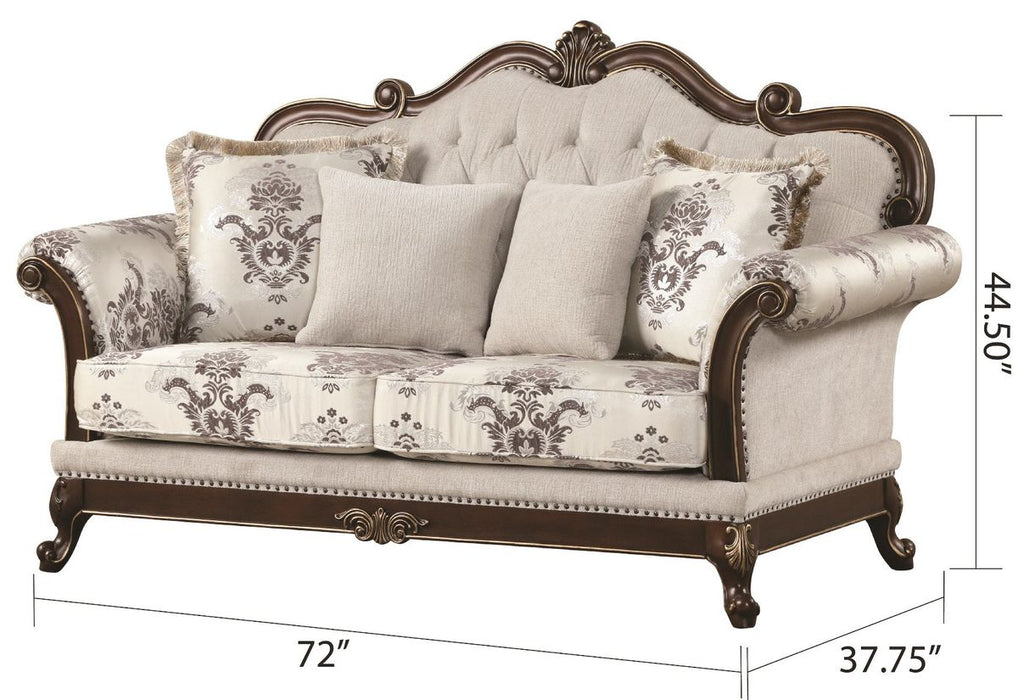 Galaxy Home Gloria Loveseat in White - Vida Furniture (Laredo,TX)