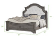 Galaxy Home Grace King Bed in Gray - Vida Furniture (Laredo,TX)