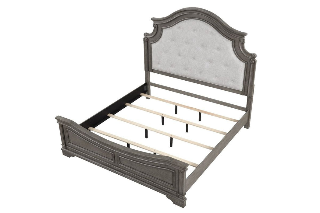 Galaxy Home Grace King Bed in Gray - Vida Furniture (Laredo,TX)