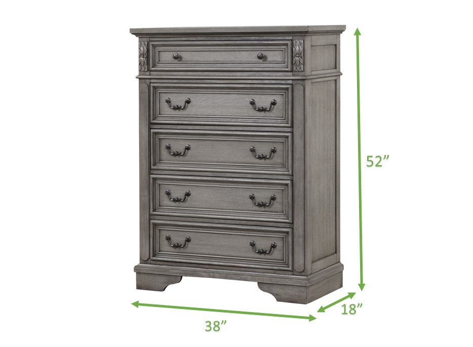 Galaxy Home Grace Chest in Gray - Vida Furniture (Laredo,TX)
