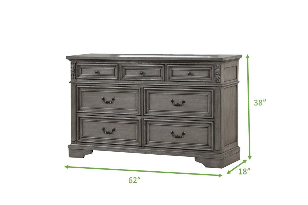 Galaxy Home Grace Dresser in Gray - Vida Furniture (Laredo,TX)