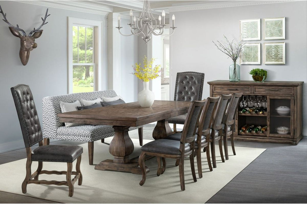 Elements International Gramercy Rectangular Dining Table in Brown DGC500DTC - Vida Furniture (Laredo,TX)