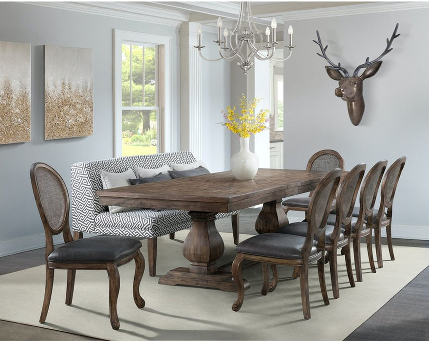 Elements International Gramercy Rectangular Dining Table in Brown DGC500DTC - Vida Furniture (Laredo,TX)