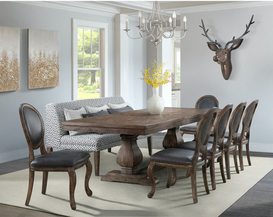 Elements International Gramercy Rectangular Dining Table in Brown DGC500DTC - Vida Furniture (Laredo,TX)