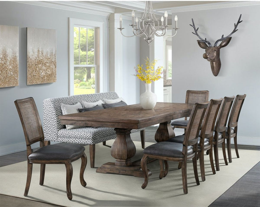 Elements International Gramercy Rectangular Dining Table in Brown DGC500DTC - Vida Furniture (Laredo,TX)