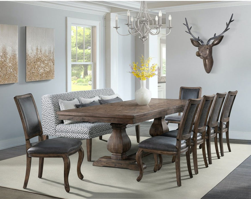 Elements International Gramercy Rectangular Dining Table in Brown DGC500DTC - Vida Furniture (Laredo,TX)