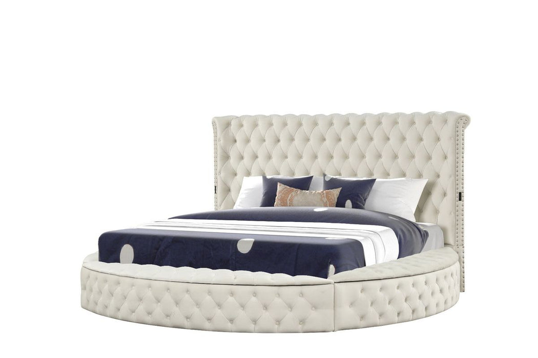 Galaxy Home Hazel Queen Bed in Cream - Vida Furniture (Laredo,TX)