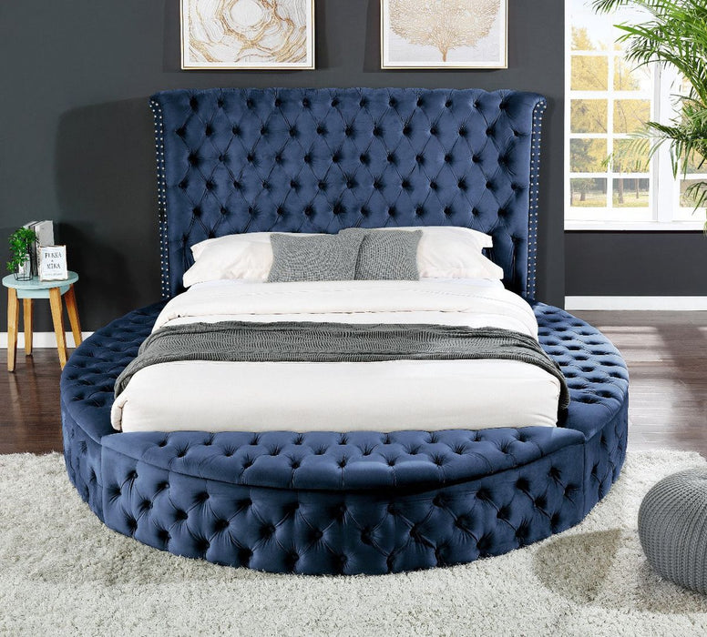Galaxy Home Hazel Queen Bed in Blue - Vida Furniture (Laredo,TX)