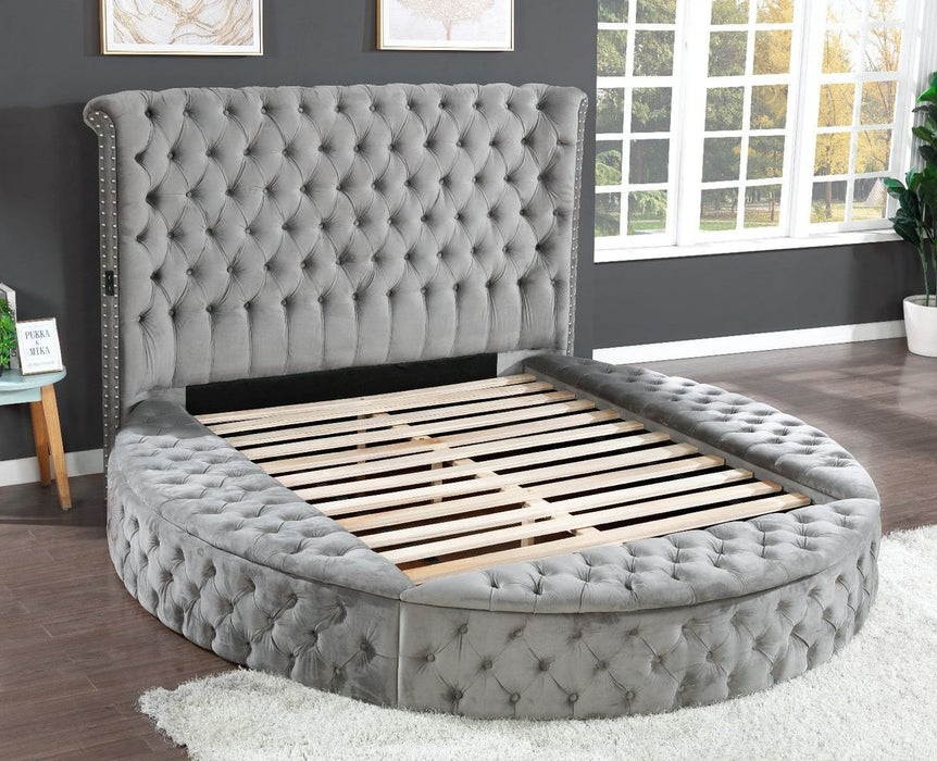Galaxy Home Hazel King Bed in Gray - Vida Furniture (Laredo,TX)