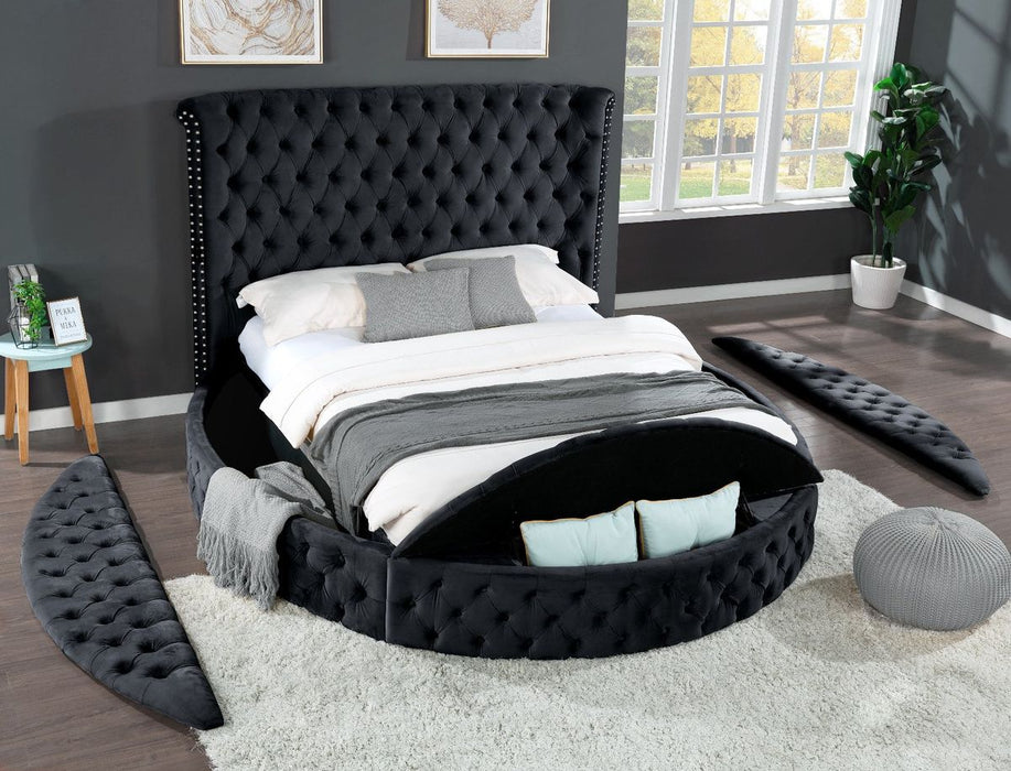 Galaxy Home Hazel King Bed in Black - Vida Furniture (Laredo,TX)