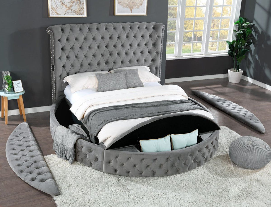 Galaxy Home Hazel Queen Bed in Gray - Vida Furniture (Laredo,TX)