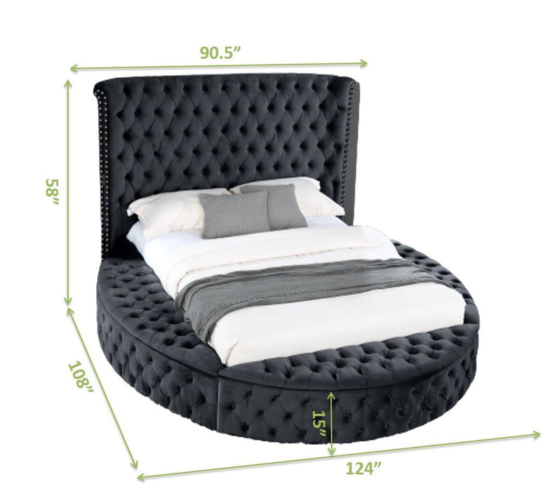 Galaxy Home Hazel King Bed in Black - Vida Furniture (Laredo,TX)