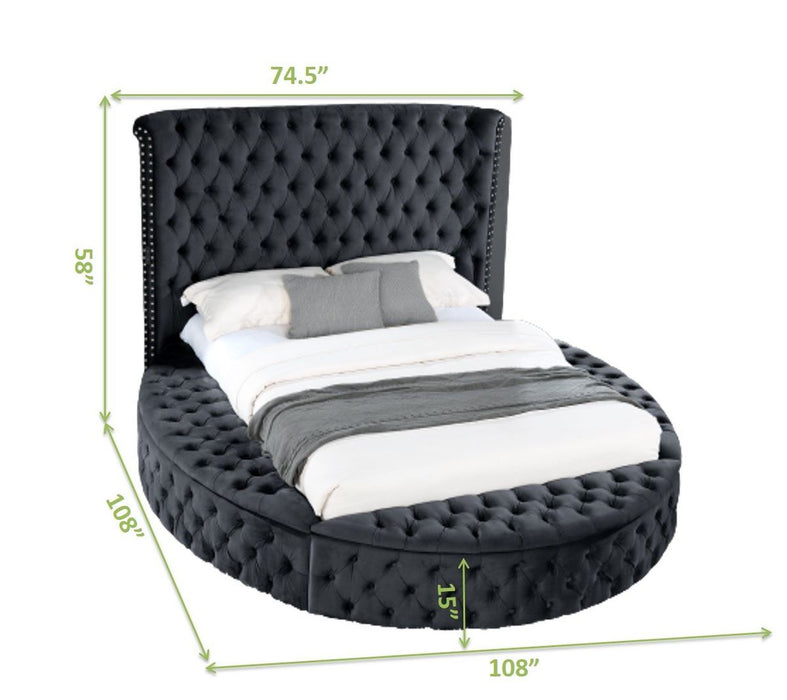 Galaxy Home Hazel Queen Bed in Black - Vida Furniture (Laredo,TX)