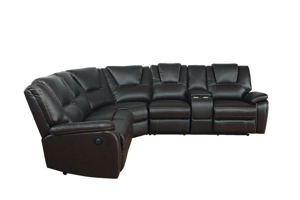 Galaxy Home Hong Kong Power Reclining Sectional in Black - Vida Furniture (Laredo,TX)
