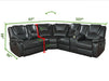 Galaxy Home Hong Kong Power Reclining Sectional in Black - Vida Furniture (Laredo,TX)