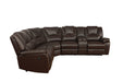 Galaxy Home Hong Kong Power Reclining Sectional in Brown - Vida Furniture (Laredo,TX)