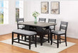 Crown Mark Furniture Frey Counter Height Bench in Dark Brown - Vida Furniture (Laredo,TX)