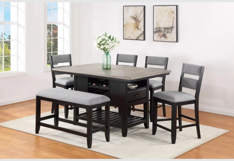 Crown Mark Furniture Frey Counter Height Table in Dark Brown - Vida Furniture (Laredo,TX)
