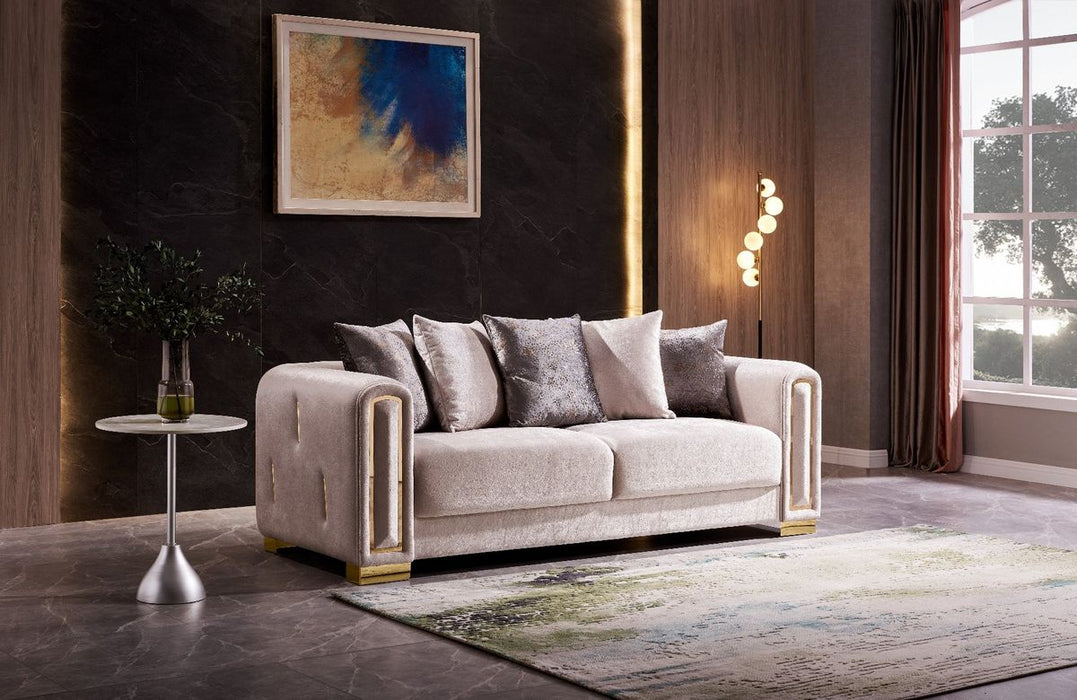 Galaxy Home Impreza Loveseat in Cream - Vida Furniture (Laredo,TX)